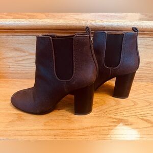 Tory Burch Brown Ankle Boots with Chunky Heel